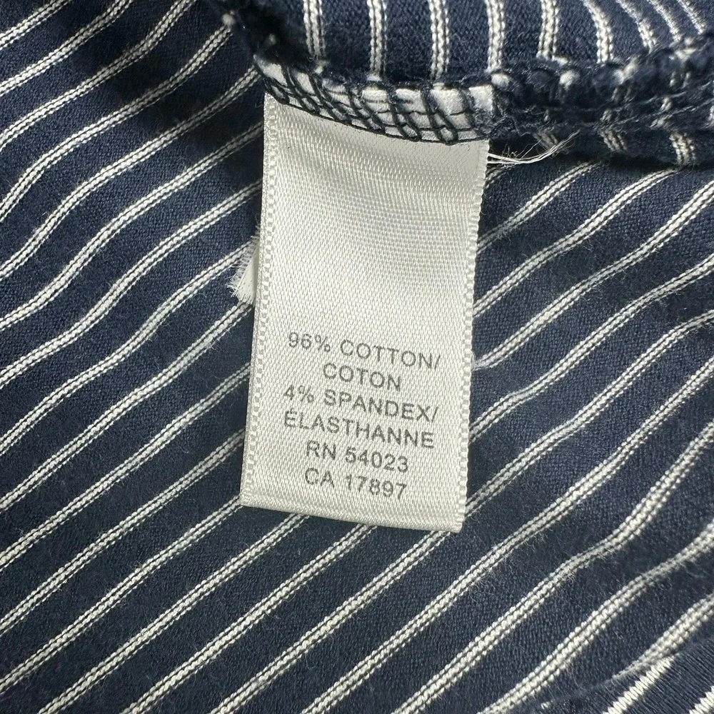 Banana Republic Mens Striped‎ Short Sleeve Button Up Polo Shirt Large Navy White